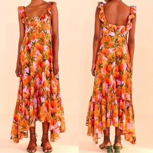 FARM Rio Lilac Mango Macaws Maxi Dress